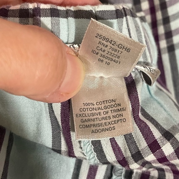 Victoria’s Secret pajama bottoms light blue and purple plaid print Small - Picture 4 of 4